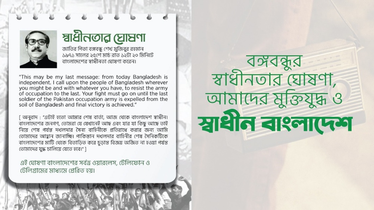 ২৬ মার্চ ১৯৭১: একটি জাতির রক্তক্ষয়ী সূর্যোদয় ও স্বাধীনতার ঘোষণা